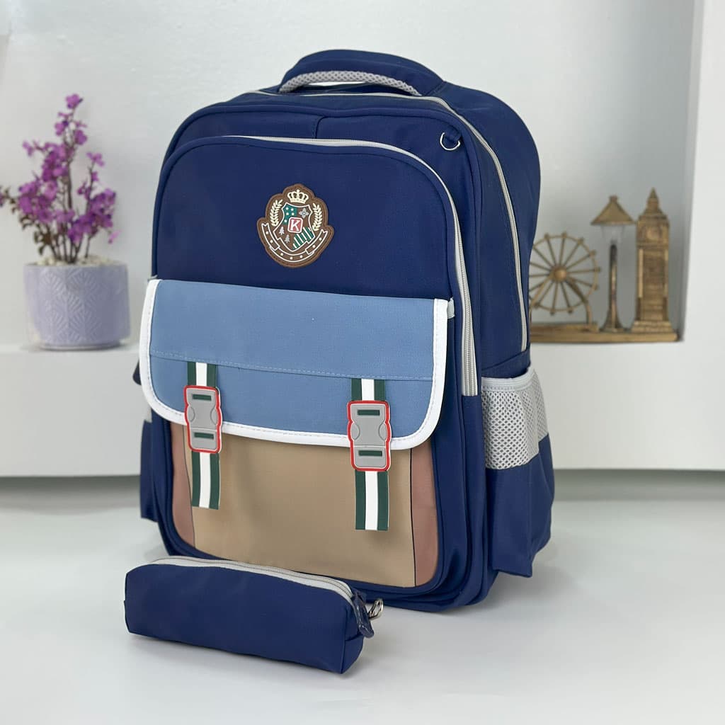 Sac à Dos pour Enfants avec Trousse Assortie KBAG Bleu Nuit V2 – حقيبة ظهر مدرسية للأطفال مع مقلمة أزرق ليلي - Sac à dos et Mode - صورة حقيقية 5