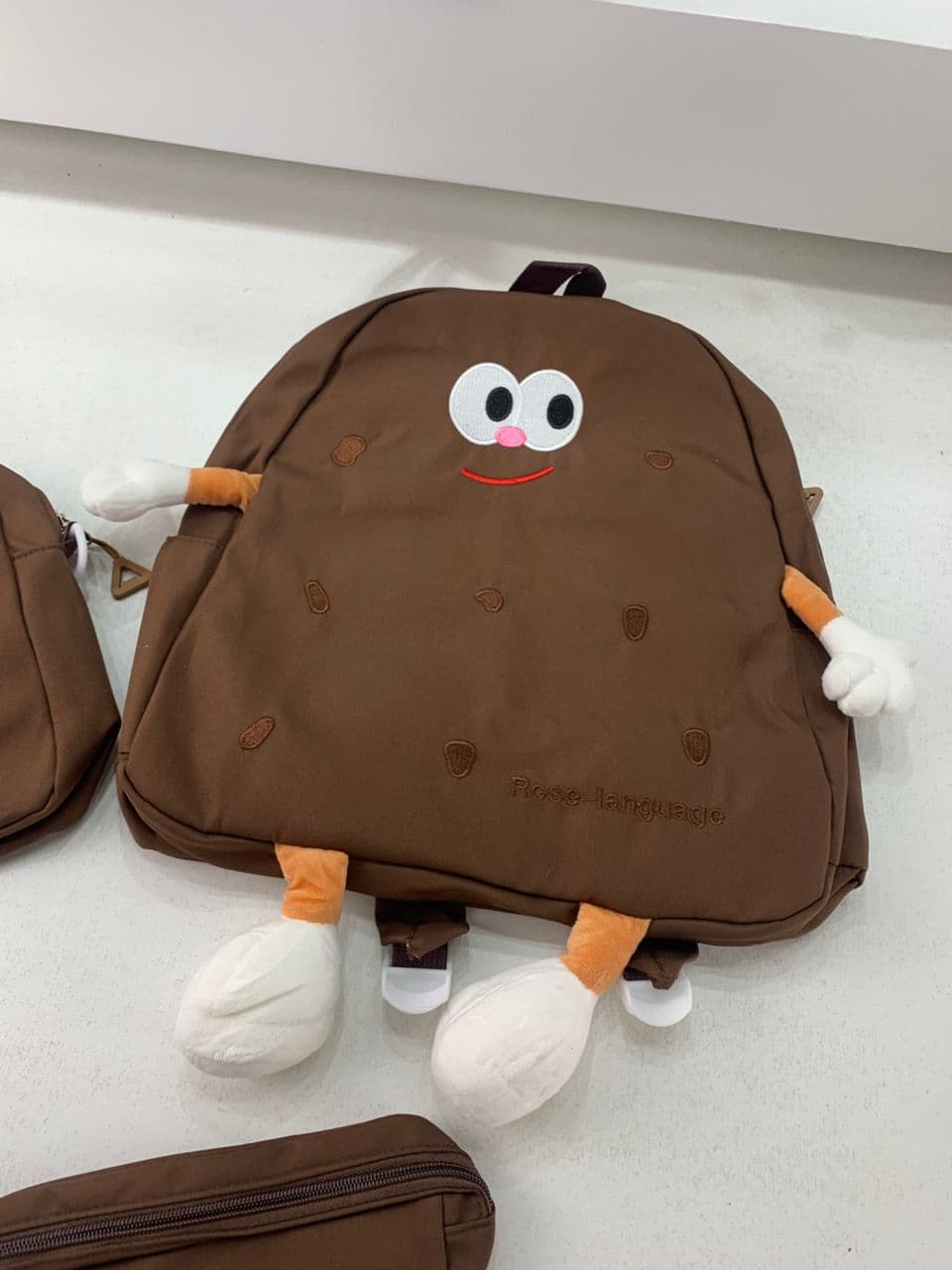 Ensemble de sacs d’école Kawai pour adolescents 3Pcs Language Marron – محفظة 3 قطع كاواي بني - Sac à dos et Mode - صورة حقيقية 7