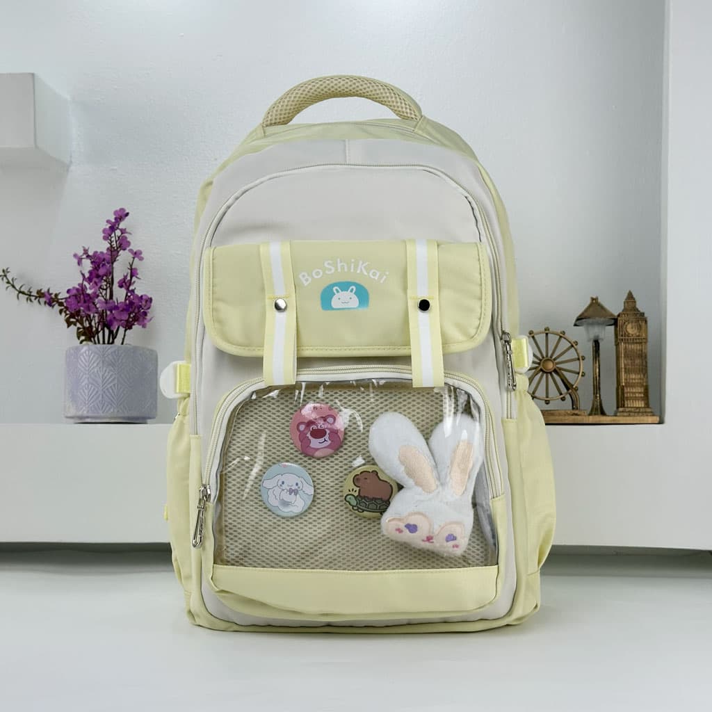 Sac à Dos Scolaire pour Enfants Style Kawaii BoShiKai Jaune – حقيبة ظهر مدرسية للأطفال أصفر - Sac à dos et Mode - صورة حقيقية 5