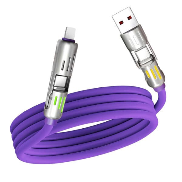 Câble de charge multifonction 4 en 1 USB C, A et Lightning 240W – كابل شحن متعدد الرؤوس - Accessoires - صورة 3