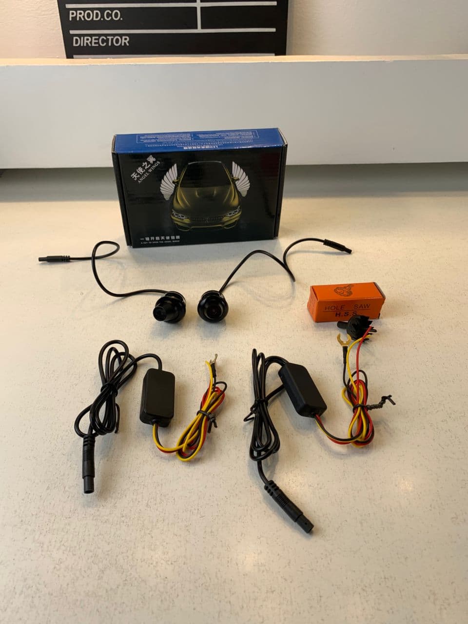 Projecteur LED en forme d’ailes d’ange pour rétroviseur latéral de voiture – أضواء خارجية للسيارة على شكل أجنحة - Accessoires Auto/Moto - صورة حقيقية 7