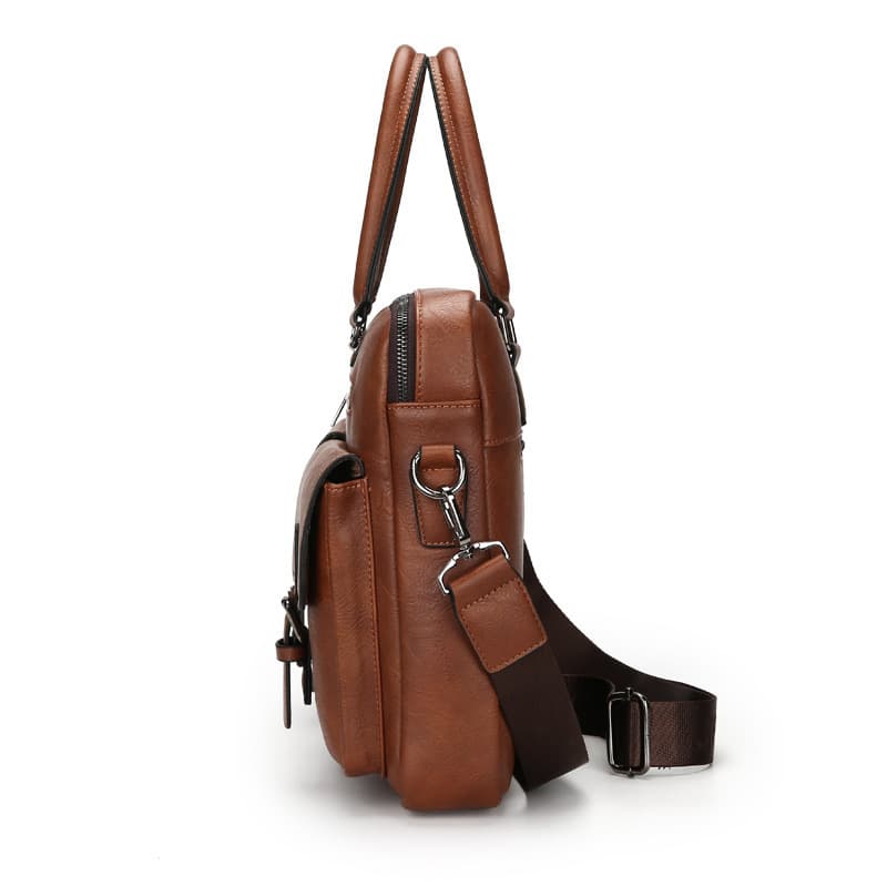 Cartable Homme en Simili Cuir Design Élégant Jeep Marron Foncé – حقيبة جلدية لون بني داكن - Sac à dos et Mode - صورة 2