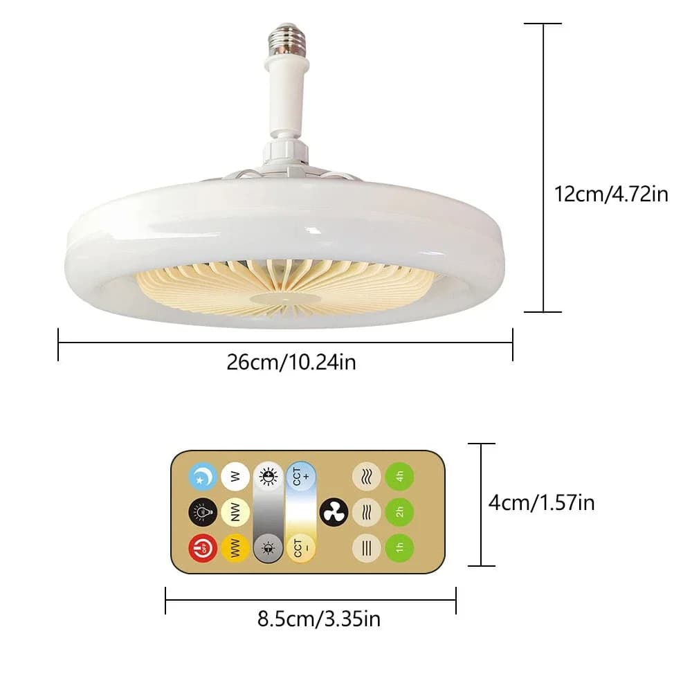 Lampe et Ventilateur de plafond silencieux avec télécommande 30W 220V - Maison - صورة 5