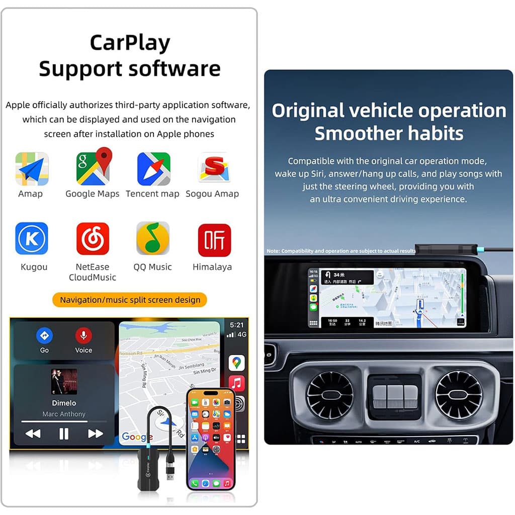 Adaptateur USB CarPlay Sans Fil pour Voitures - جهاز ميديا ذكي للسيارات - Accessoires Auto/Moto - صورة 3