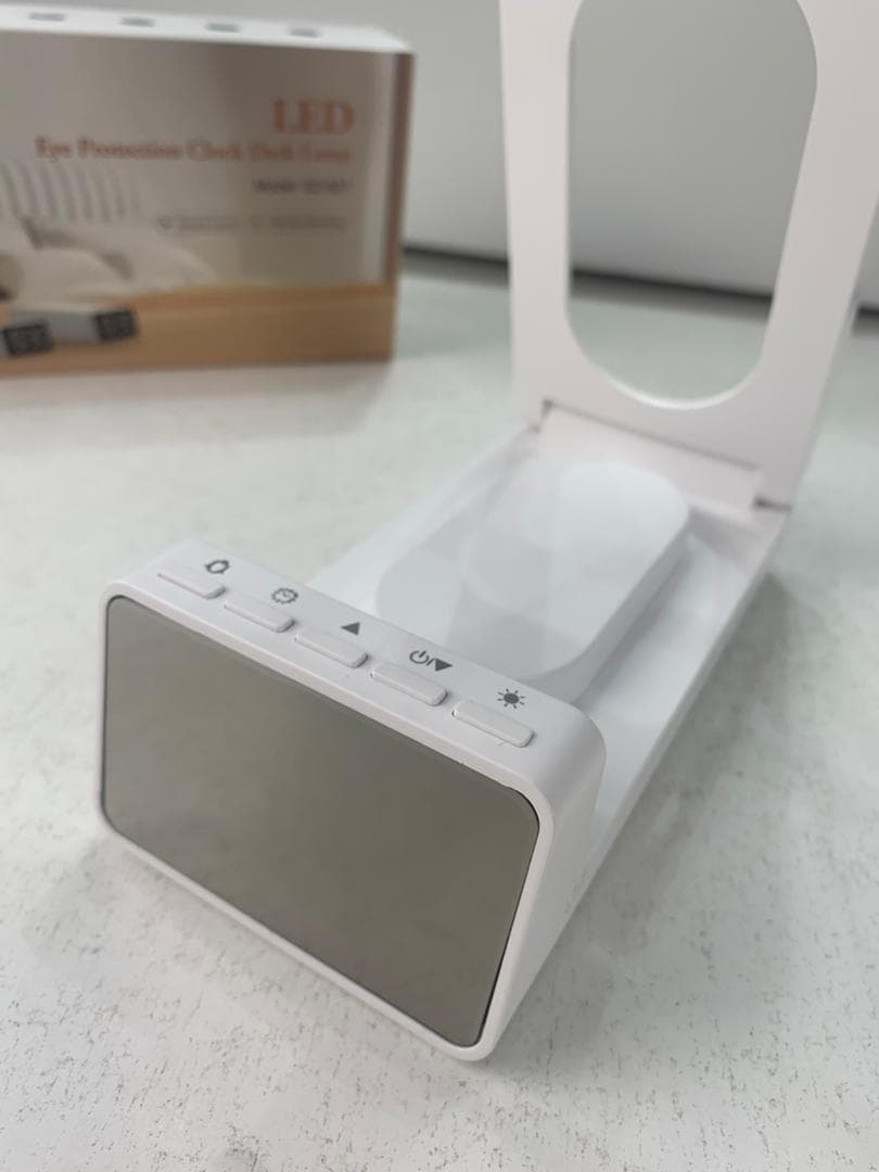 Lampe de bureau rechargeable sans fil avec réveil LED et power bank 10 000 mAh – مصباح مكتب ومصباح مع شاحن متنقل - Électronique - صورة حقيقية 10
