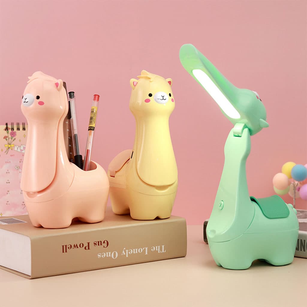 Lampe Veilleuse Lama Mignonne LED avec Porte-stylo – مصباح على شكل لاما لمكتب الأطفال - Électronique - صورة 1