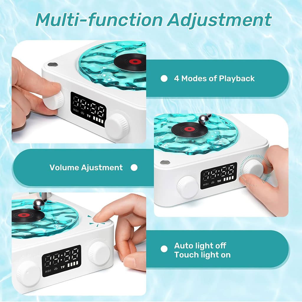Lecteur Vinyle Sans Fil Bluetooth avec Effet Lumineux RVB – مكبر صوت بلوتوث - Électronique - صورة 4