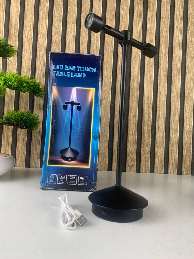 Lampe de bureau LED rétro à double tête rotative à 360 degré – مصباح مكتب بعدة أوضاع إضاءة - Décoration - صورة حقيقية 9