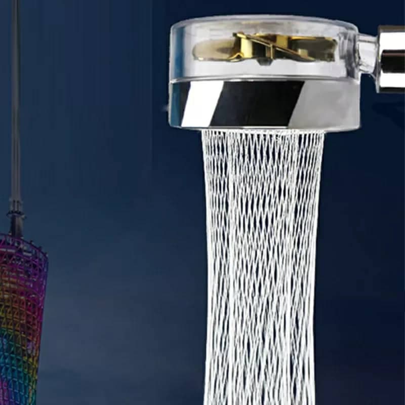 Pommeau de Douche avec Ventilateur Économie pour Salle de Bains Débit 360 Degrés Rotation - Maison - صورة 6