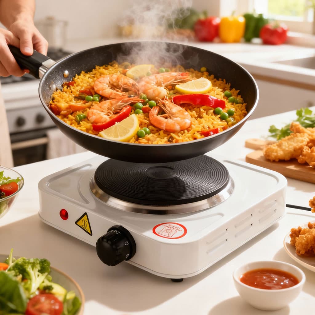 Cuiseur électrique avec plaque en fonte 1000W Température Réglable – لوحة طبخ كهربائية - Cuisine - صورة 3