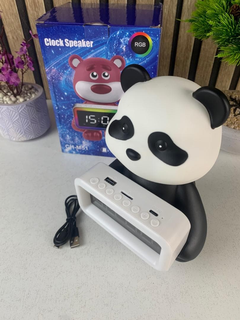 Enceinte Bluetooth Panda et Réveil Numérique RGB CH-M53 – مكبر صوت وساعة منبه - Électronique - صورة حقيقية 8