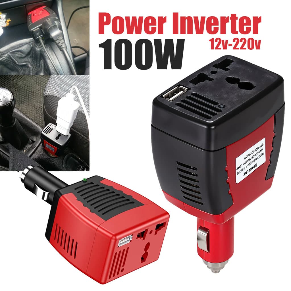 Convertisseur de tension automatique pour voitures 100W DC 12V à AC 220V – محول تيار الكهربائي - Accessoires Auto/Moto - صورة 1