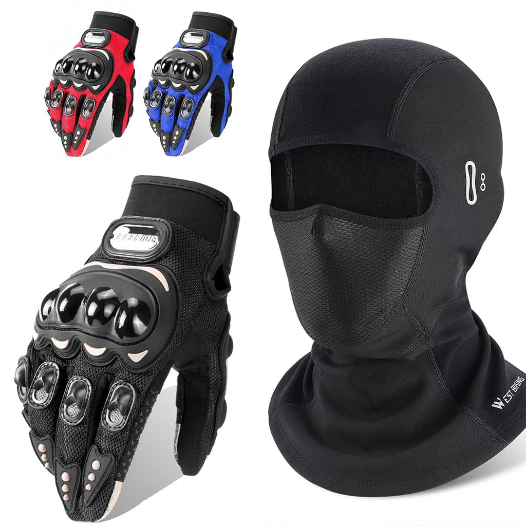 Pack Moto Hiver Cagoule Professionnel + Gants Pro Biker respirants avec protections antidérapantes - Accessoires Auto/Moto - صورة 1