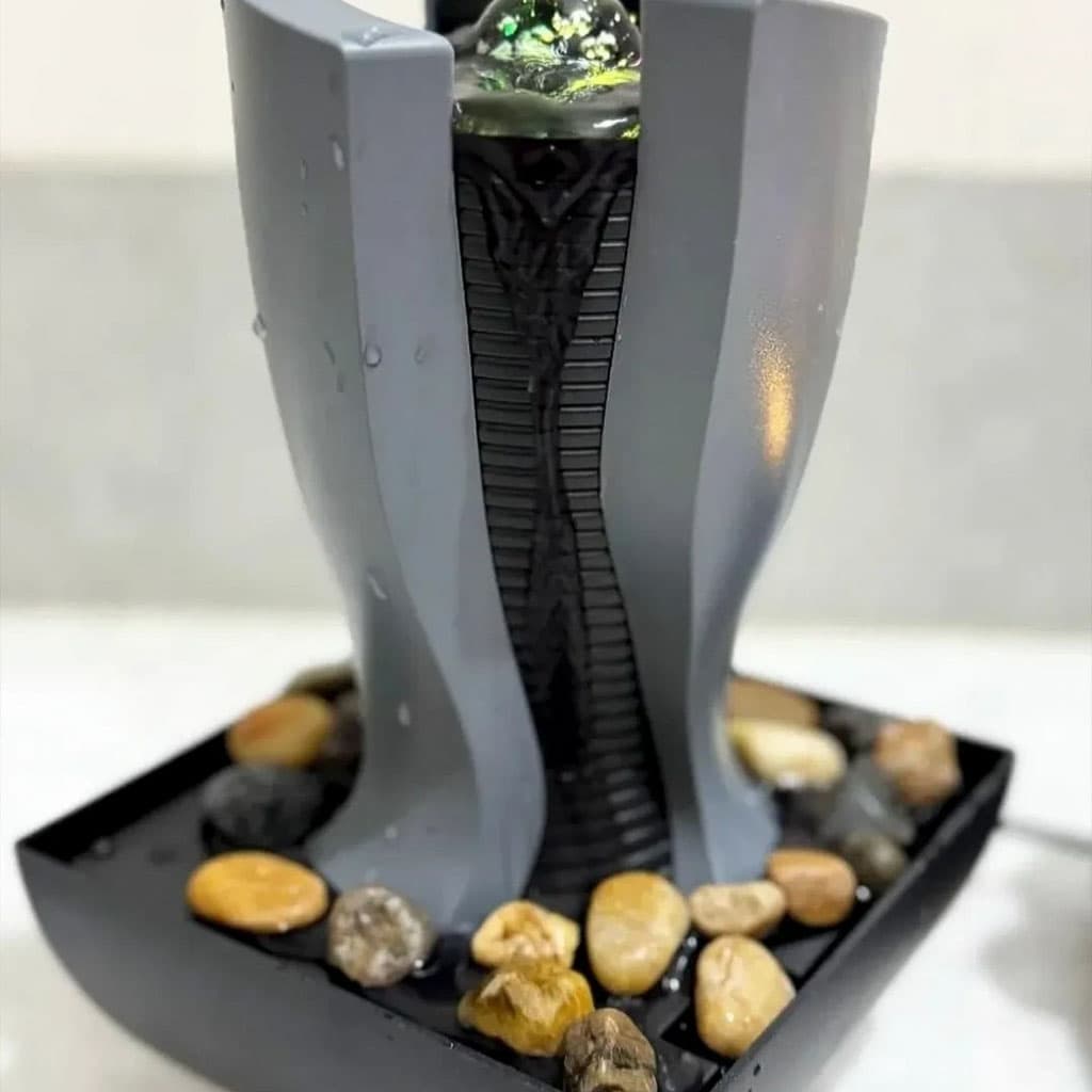 Fontaine à eau en forme de tour cascade avec boule de cristal et éclairage LED V6 - Décoration - صورة 2