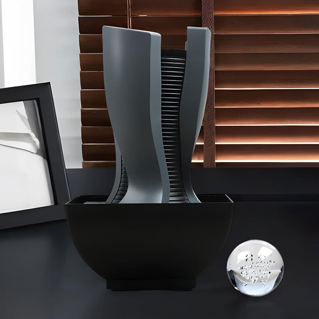 Fontaine à eau en forme de tour cascade avec boule de cristal et éclairage LED V6 - Décoration - صورة 5