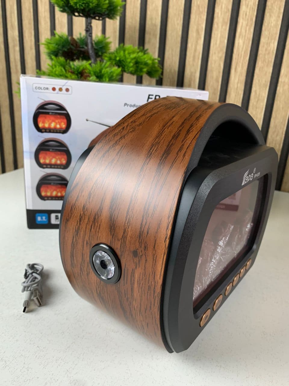 Haut Parleur Bluetooth sans fil Motif Flamme Style Rétro FP-535 – مكبر صوت بلوتوث - Décoration - صورة حقيقية 8