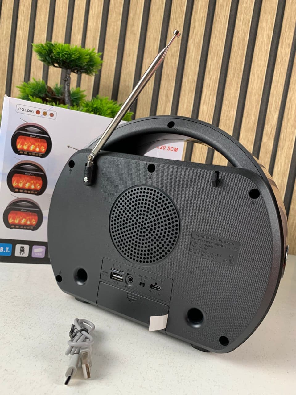 Haut Parleur Bluetooth sans fil Motif Flamme Style Rétro FP-535 – مكبر صوت بلوتوث - Décoration - صورة حقيقية 9