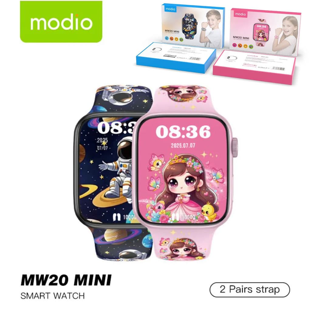 Smartwatch Modio MW20 Mini pour filles et garçons avec 2 bracelets – ساعة ذكية للأطفال - Électronique - صورة 1