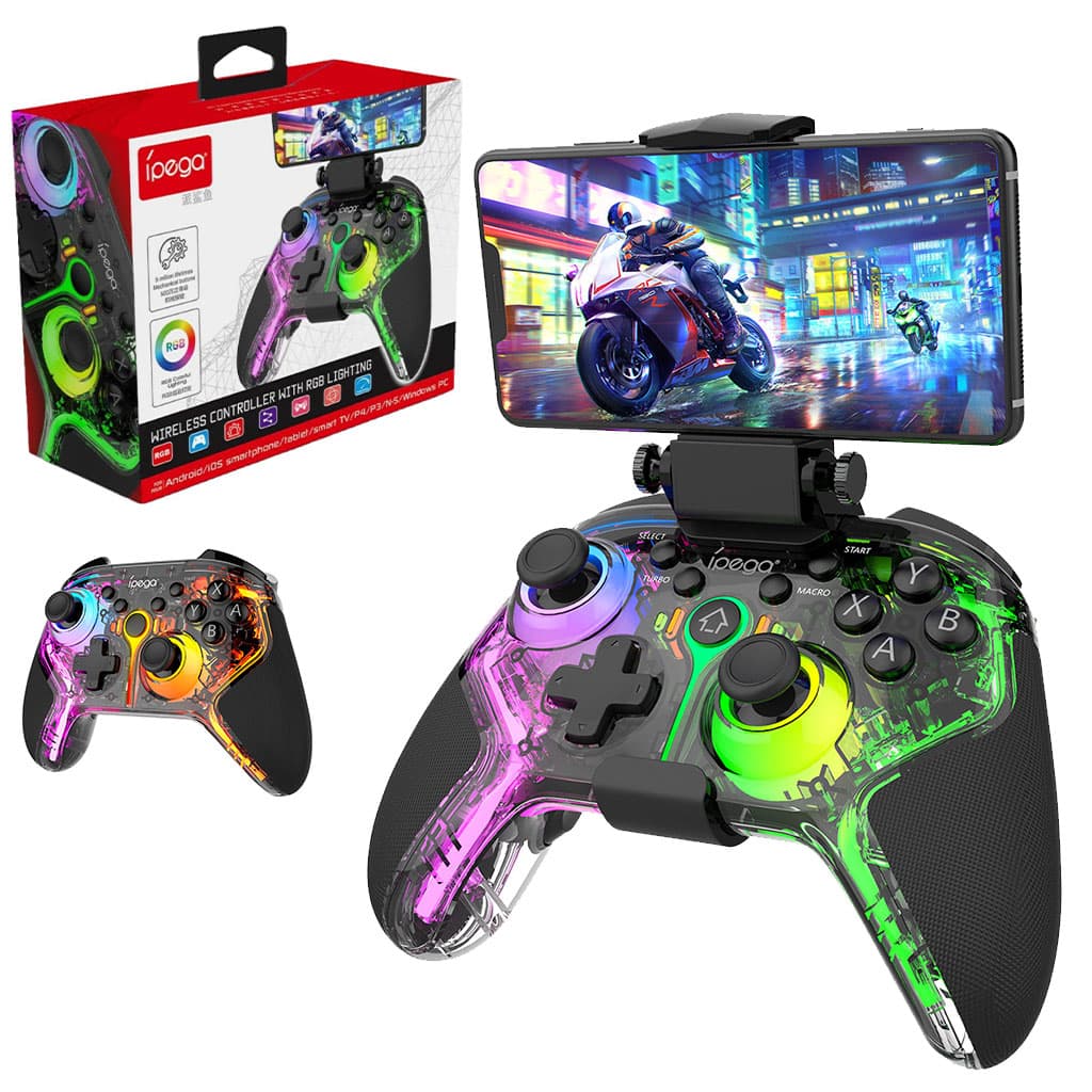 Manette de jeu sans fil IPEGA PG-9666TH avec poignets lumineux RGB - يد تحكم لاسلكية - Jouet & Gaming - صورة 1
