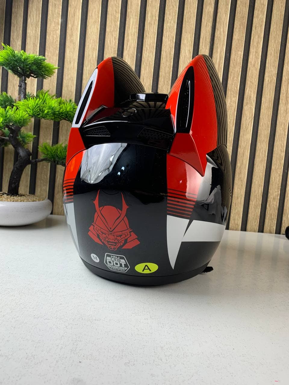 Casque de moto pour femme et fille avec oreilles de chat - خوذة احترافية للنساء - Accessoires Auto/Moto - صورة حقيقية 15