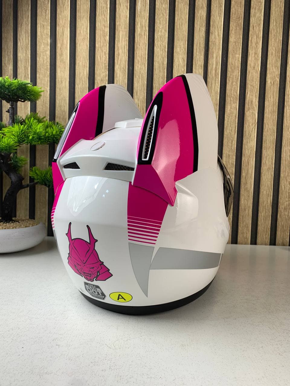 Casque de moto pour femme et fille avec oreilles de chat - خوذة احترافية للنساء - Accessoires Auto/Moto - صورة حقيقية 17