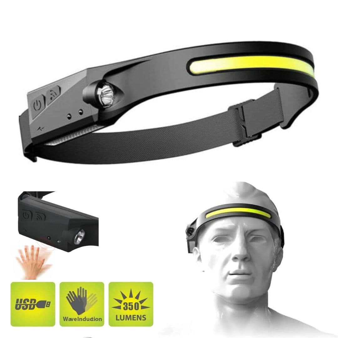 Lampe frontale 6000LM COB à Induction Rechargeable 5 Modes - Outillage et Bricolage - صورة 1