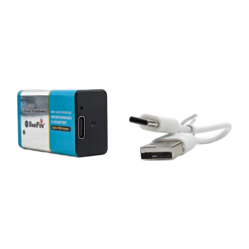 Pile rechargeable USB type C 9V 1200mWh en lithium BestFire - بطارية ليثيوم قابلة لإعادة الشحن - Électronique - صورة 4
