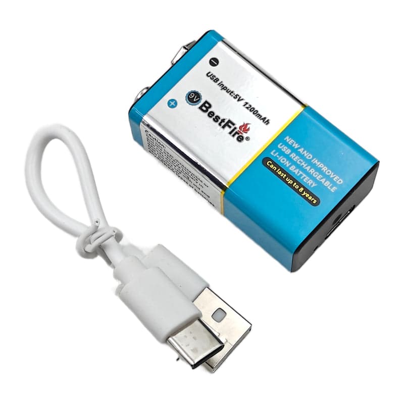 Pile rechargeable USB type C 9V 1200mWh en lithium BestFire - بطارية ليثيوم قابلة لإعادة الشحن - Électronique - صورة 5