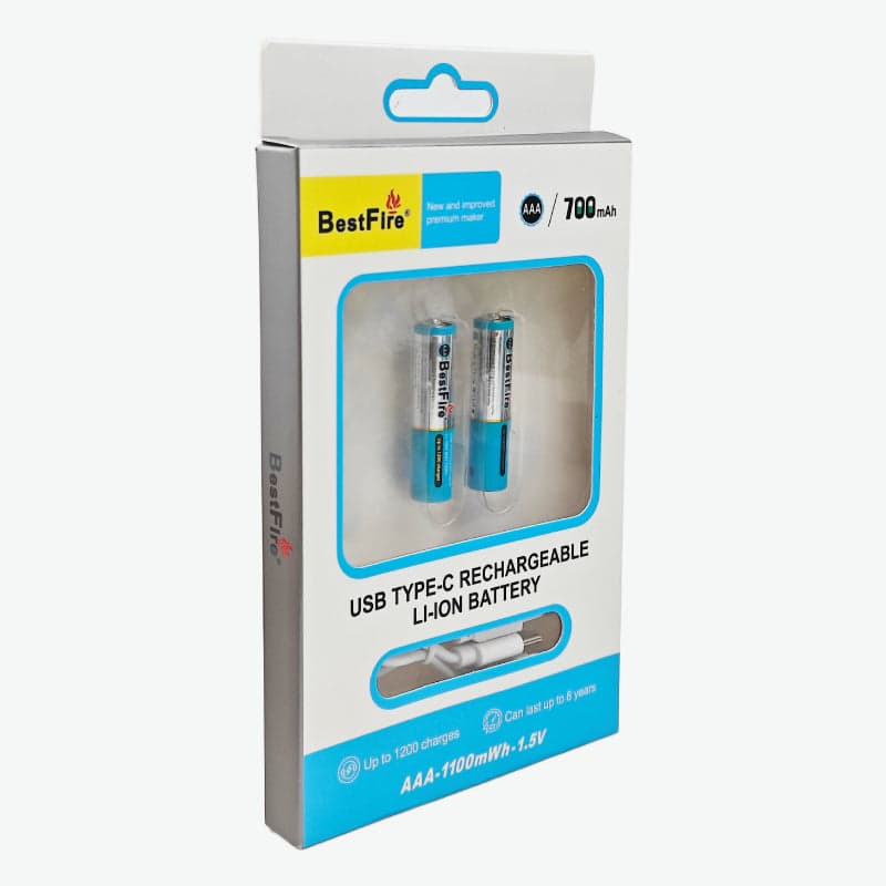 Pile rechargeable USB type C AAA 700mWh en lithium BestFire - بطارية ليثيوم قابلة لإعادة الشحن - Électronique - صورة 3