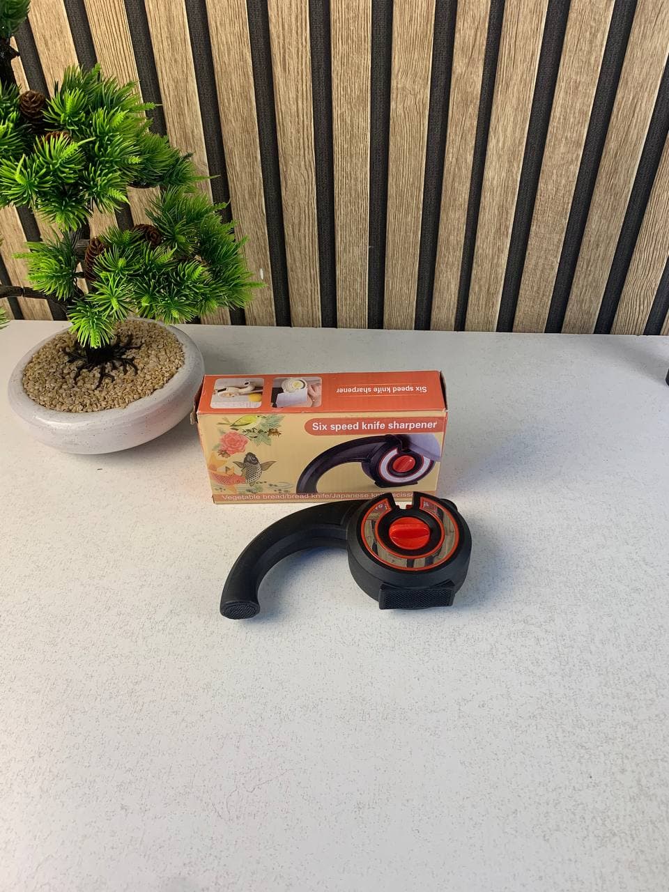 Aiguiseur de couteaux de cuisine 6 en 1 avec bouton rotatif multifonction - مسن سكاكين - Cuisine - صورة حقيقية 9