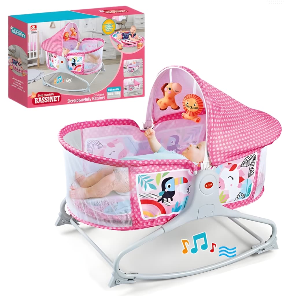 Bassinet Berceau, Lit à bascule avec tapis 2en1, sons et vibrations pour Bébé - سرير أطفال هزاز مع حصيرة - Maternité - صورة 1