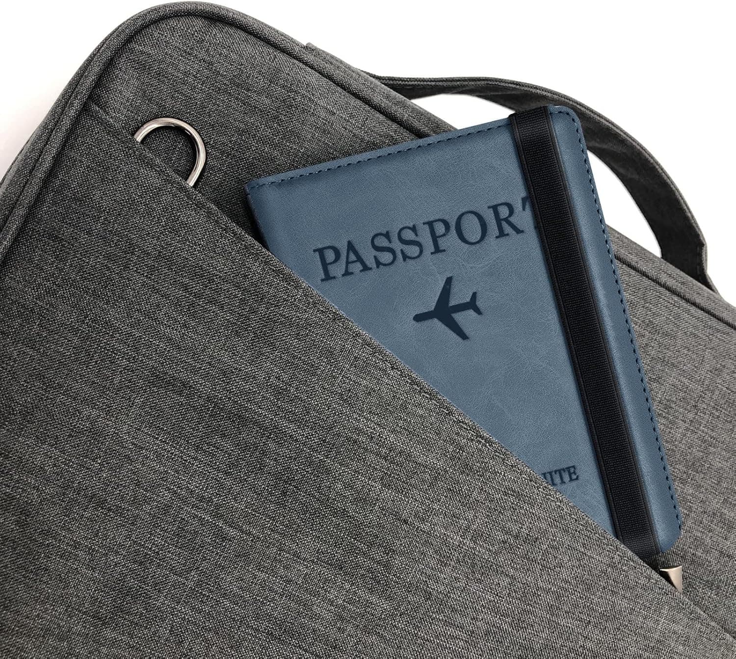 Porte-passeport en cuir à bande élastique - حافظة جواز سفر جلدية مزودة بشريط مطاطي - Accessoires - صورة 7