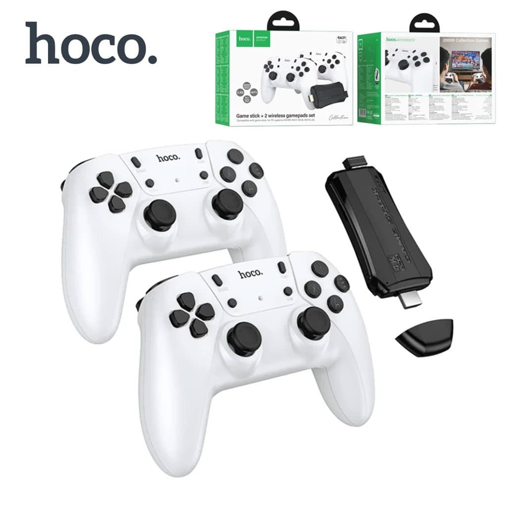 Console Rétro Hoco GA31 – 20 000 Jeux Intégrés avec 2 Manettes Sans Fil - منصة الألعاب الكلاسيكية مع يدين تحكم - Jouet & Gaming - صورة 1