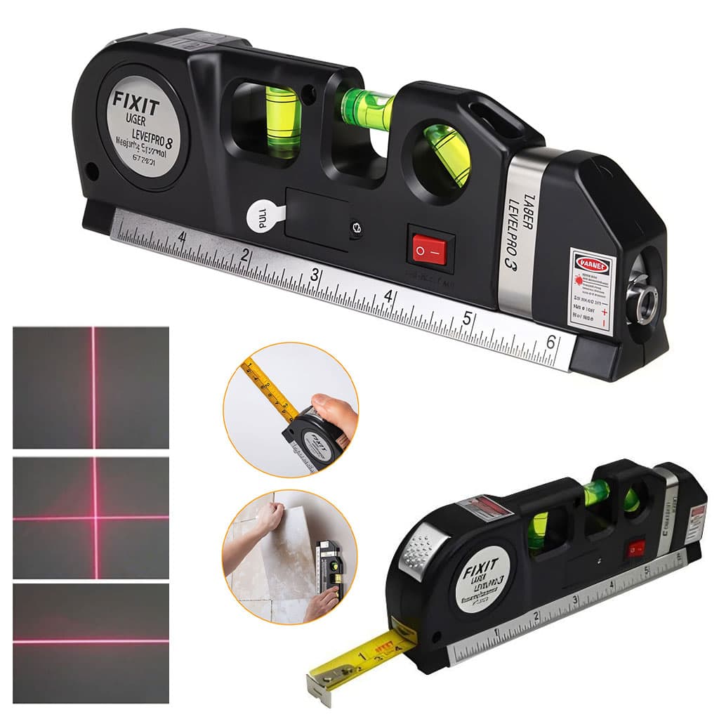 Niveau Laser 4en1 Fixit Level pro 3 Outil de musure Polyvalent Ruban De 8 Pieds - Outillage et Bricolage - صورة 1