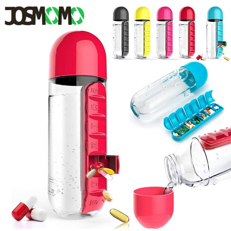Organisateur de médicaments et bouteille d'eau portable 600ML - Divers - صورة 1
