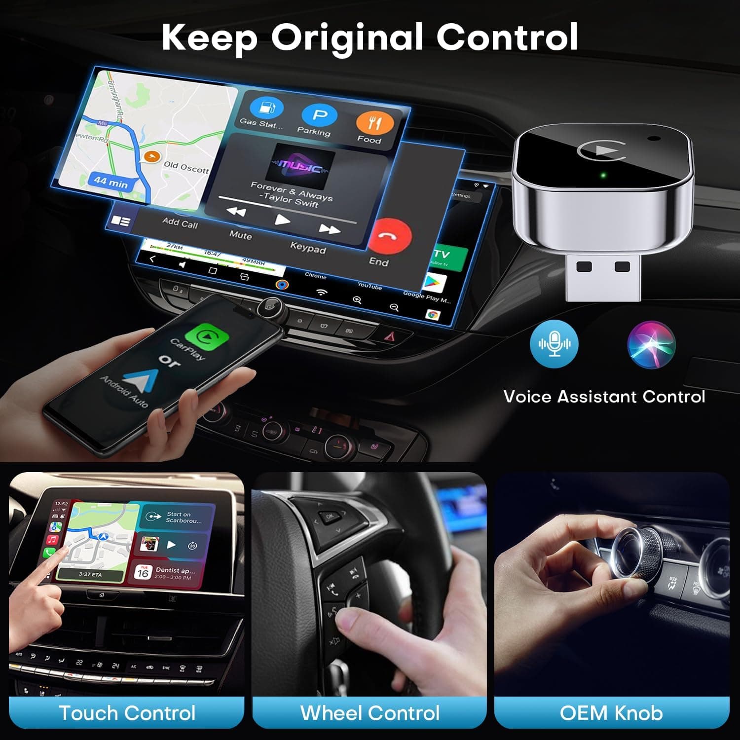 Adaptateur Sans Fil CarPlay et Android Auto pour Voitures - محول السيارة الذكي 2 في 1 - Accessoires Auto/Moto - صورة 13