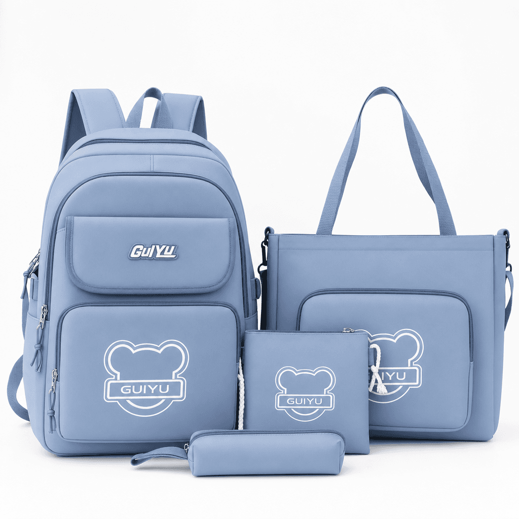 Cartable Scolaire 4 en 1 GUIYU – Sac à Dos + Sac Cabas + Pochette + Trousse - Back to School - صورة 4