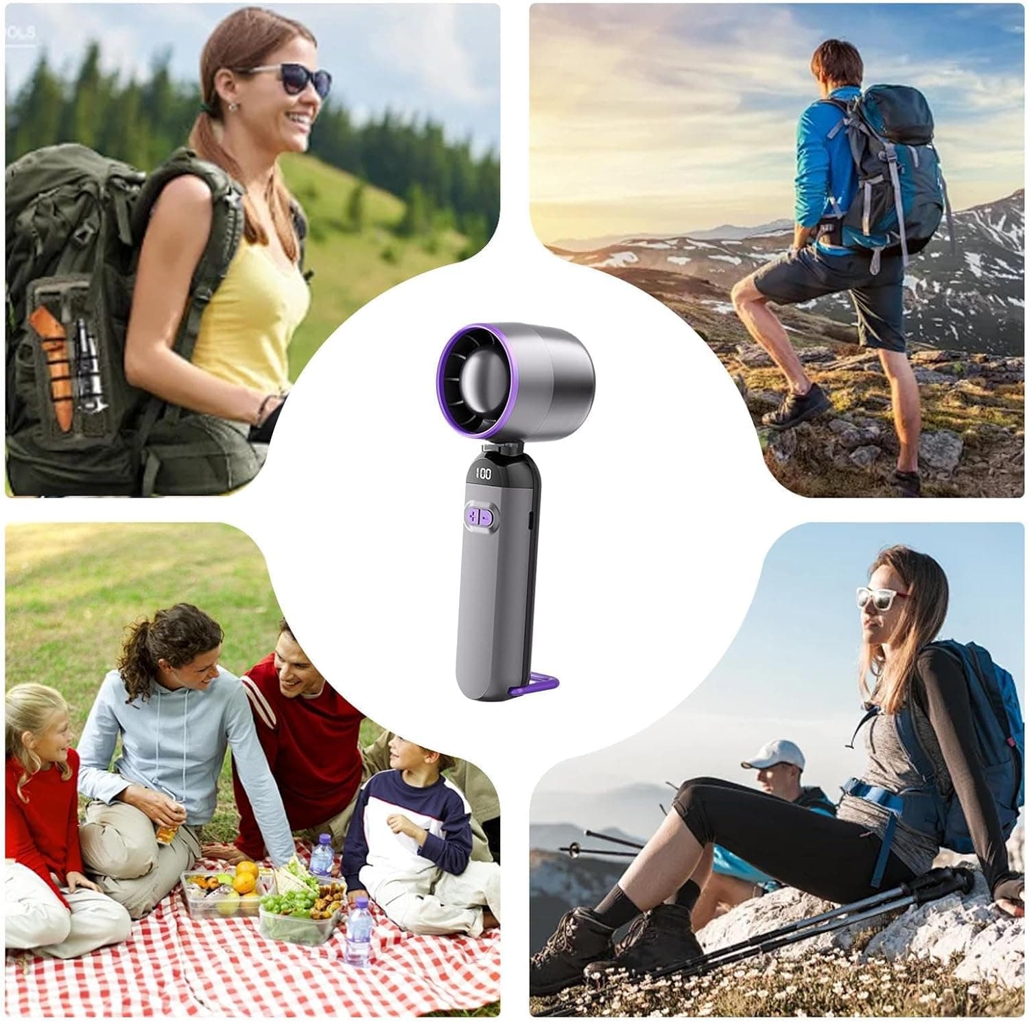 Mini Ventilateur Turbo Sans Pales - 100 Vitesses Réglables et Rechargeable USB - مروحة التوربو الذكية بدون شفرات مع 100 سرعة قابلة للتعديل - Produits de saison - صورة 6