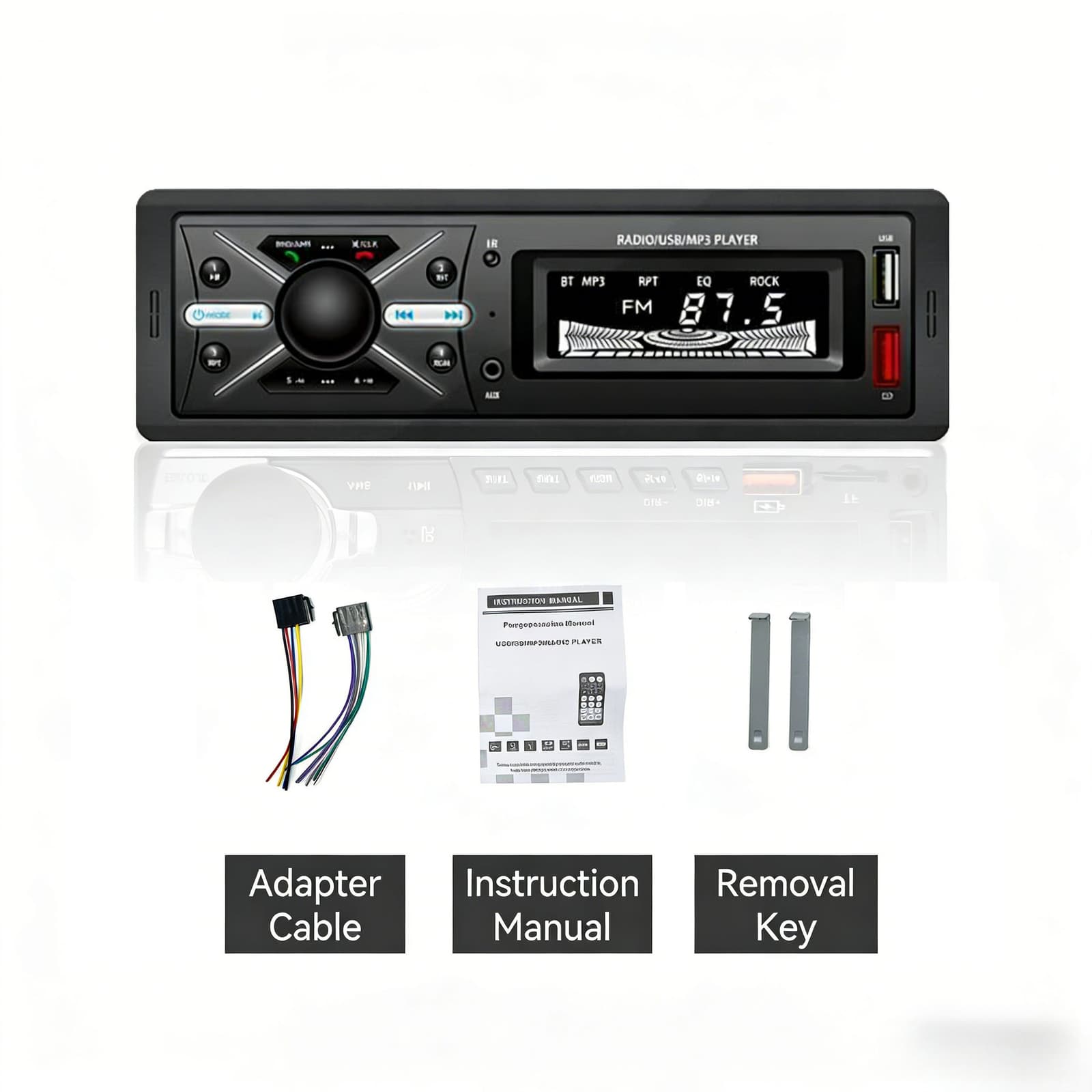Autoradio MP3 Multimedia Player 1 DIN Bluetooth - جهاز راديو ومشغل وسائط السيارات مزود ببلوتوث - Accessoires Auto/Moto - صورة 4