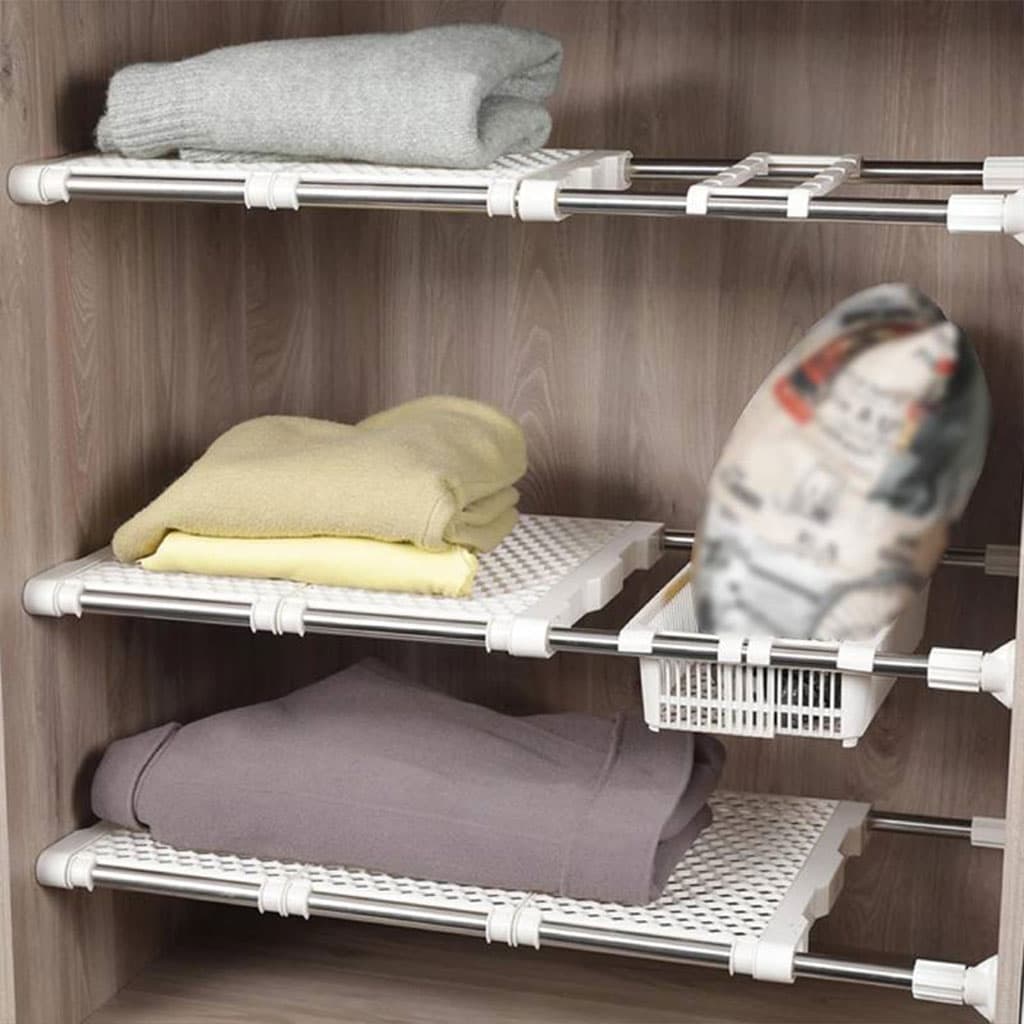 Étagère de placard mural extensible tuyau télescopique 1Pcs - رف خزانة حائط قابل للتمديد مزود بأنبوب تلسكوبي - Maison - صورة 2