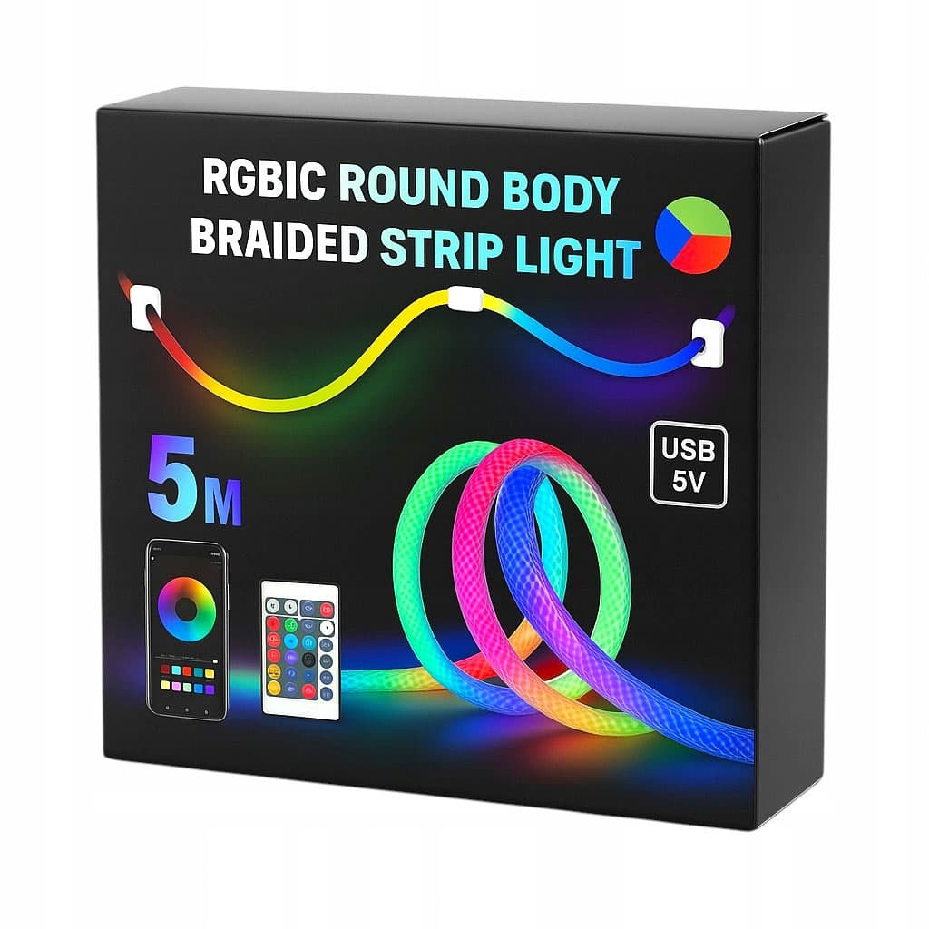 شريط إضاءة ملونة 360° | Bande LED Tube App Control | 5m USB 5V - Décoration - صورة 4