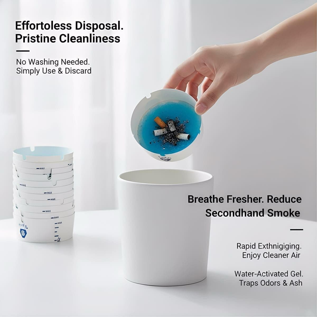 Cendrier Jetable Magique Anti-Odeur et Fumée Pack 25Pcs - منفضة السجائر الجيل المضادة للدخان والروائح - Accessoires - صورة 3