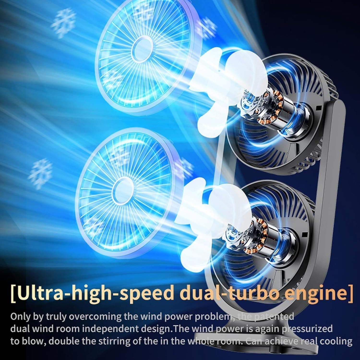 Ventilateur de Bureau Double Tête Rechargeable USB - مروحة المكتب المكتبية المزدوجة بـ 3 سرعات - Vacance & Loisir - صورة 2
