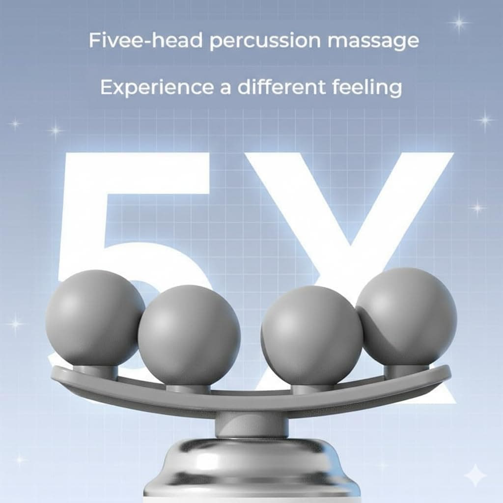 Pistolet de Massage Professionnel avec 9 Têtes Interchangeables pour Relaxation Totale - جهاز تدليك الجسم الاحترافي بـ 9 رؤوس لتدليك الأنسجة العميقة - Soins et Beauté - صورة 9