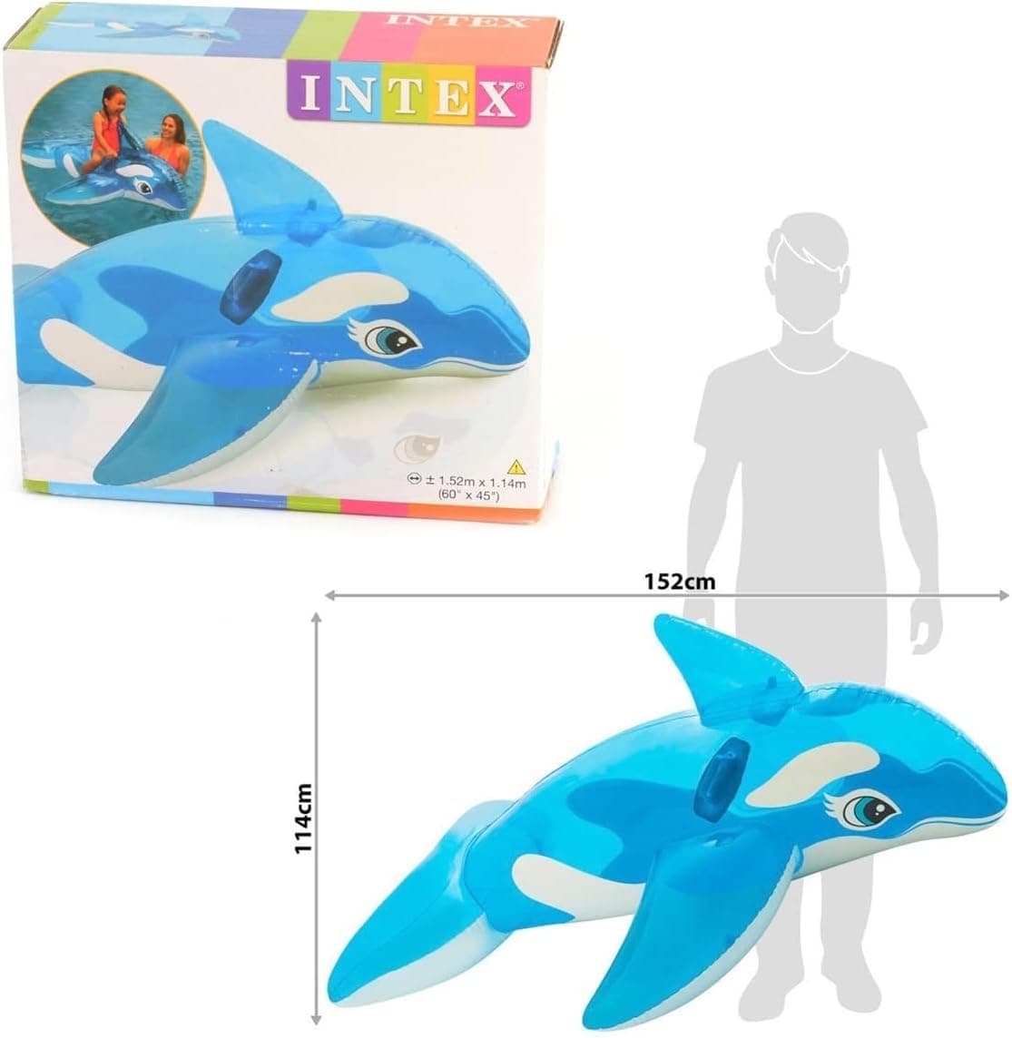 Bouée Chevauchable Baleine Intex pour Enfants 58523NP - عوامة ركوب الأطفال المنفوخة بشكل الحوت الأزرق من إنتكس - Vacance & Loisir - صورة 5