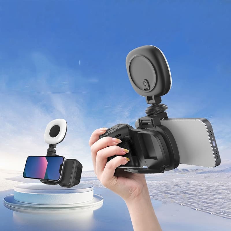 Poignée de Prise de Vue Photo/Vidéo pour Téléphone avec Télécommande et Lumière LED - قبضة التصوير الذكية للهواتف بمؤثرات إضاءة وريموت بلوتوث - Accessoires - صورة 3