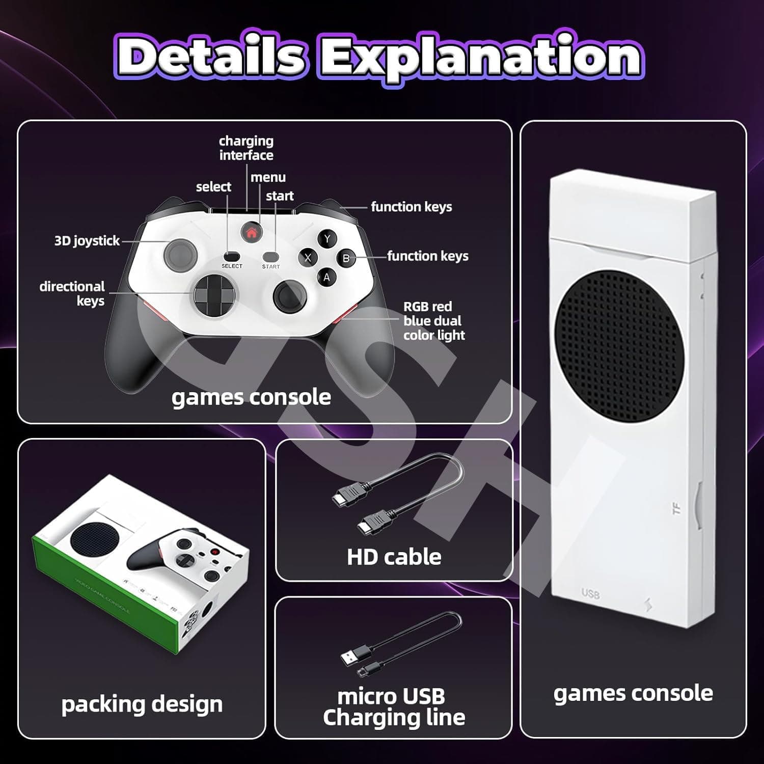 Console Game Stick Retro 4K M88 avec 30000+ Jeux et 2 Manettes Sans Fil - جهاز ألعاب الفيديو ريترو - Jouet & Gaming - صورة 12