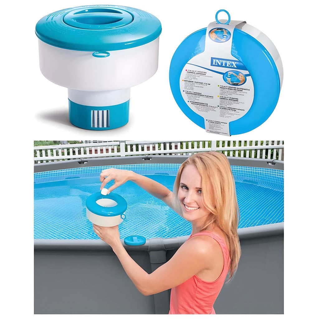 Diffuseur de Chlore Flottant Intex 29041 pour Piscines et Spa - موزع أقراص الكلور العائم للمسابح من إنتكس (7 بوصة) - Vacance & Loisir - صورة 1