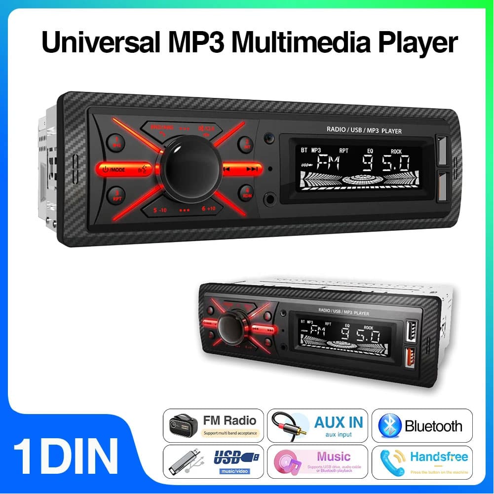 Autoradio MP3 Multimedia Player 1 DIN Bluetooth - جهاز راديو ومشغل وسائط السيارات مزود ببلوتوث - Accessoires Auto/Moto - صورة 1