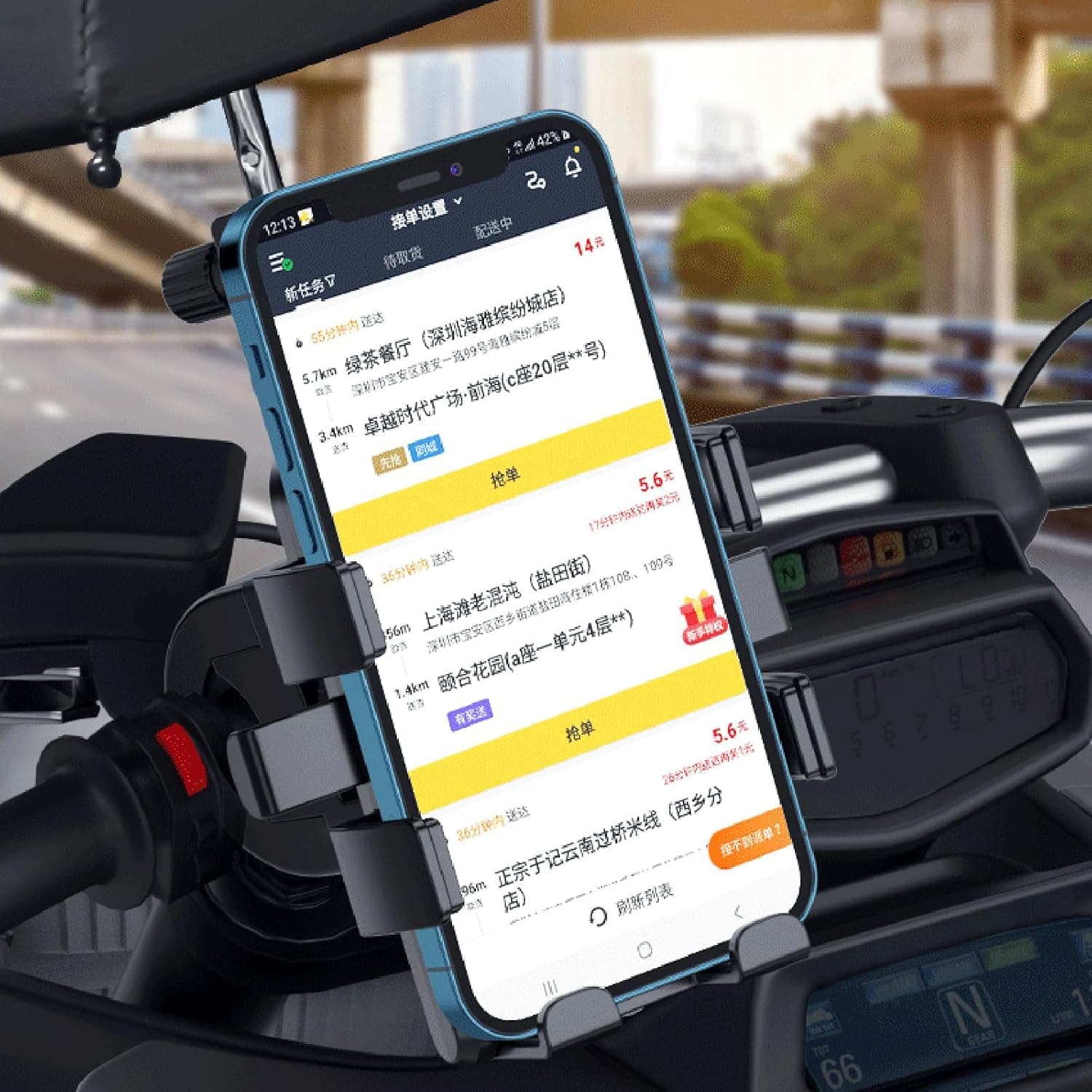 Support Téléphone Moto Avec Parapluie Intégré Protection Pluie et Soleil - حامل ومثبت الهاتف الذكي للدراجات النارية مع مظلة واقية من المطر والشمس - Électronique - صورة 5
